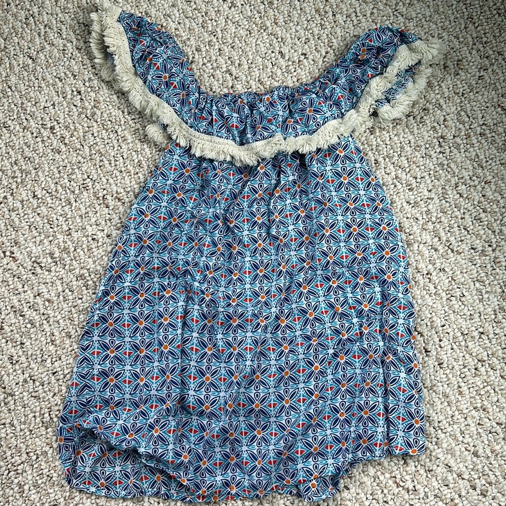 Roberta Roller Rabbit Lucia Geometric Blue Off Sh… - image 2